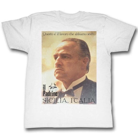 The Godfather Poster White Adult T-Shirt 4Xl