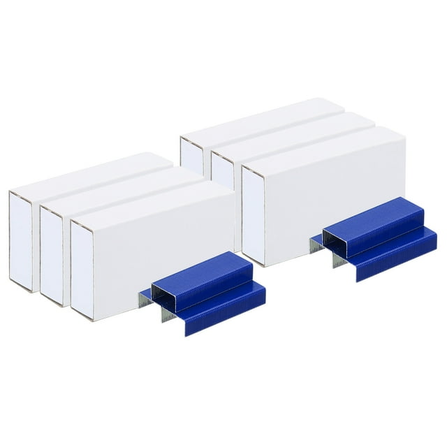 Unique Bargains Staples for Stapler, 6 Pack(1000Pcs Staples Per Pack) #10 Mini 3/16 Inch Length Staples Jam Free Blue