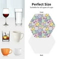 thumbnail image 6 of KLL different patchwork Drink Coasters Set of 4,PU Leather Absorbent Coasters Set Decorative Coffee Cup Coasters Housewarming Gift for Home Decor-Hexagon, 6 of 6
