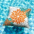 thumbnail image 3 of Orange Flower Pillow Covers 20x20 Inch Set of 2 Fall Throw Pillows Outdoor Waterproof Decor for Living Room Sofa Patio Funiture Garden Floral Polyester Pillow Covers 002N, 3 of 6