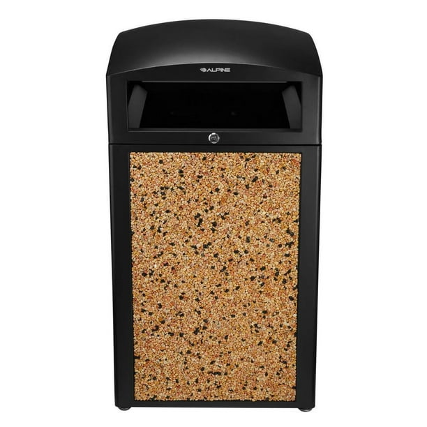Alpine Commercial Trash Can Odor Eliminator With Lid Stone Panel 40