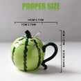 thumbnail image 3 of Dusknt Creative Watermelon Shaped Mug, Funny Watermelon Mug with Lid and Straw, Novelty Coffee Mugs, Funny Ceramic Watermelon Mug with Lid and Straw, for Ofice Home, Water Chocolate Milk, 3 of 9