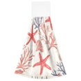 thumbnail image 7 of Yayeee Kitchen Hanging Hand Towels Set of 2 with Loop Bathroom Absorbent Tie Towel, Starfish Seashell, 7 of 7