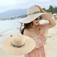 thumbnail image 5 of Kabuer Womens Straw Hat Womens Wide Brim Summer Straw Hat Foldable Roll up Floppy Beach Hats for Women Beige, 5 of 7