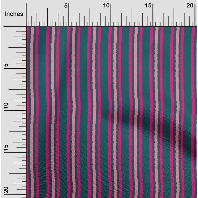 oneOone Tissu Polyester Lycra Rayé Imprimé pour Artisanat Largeur 56 Pouces