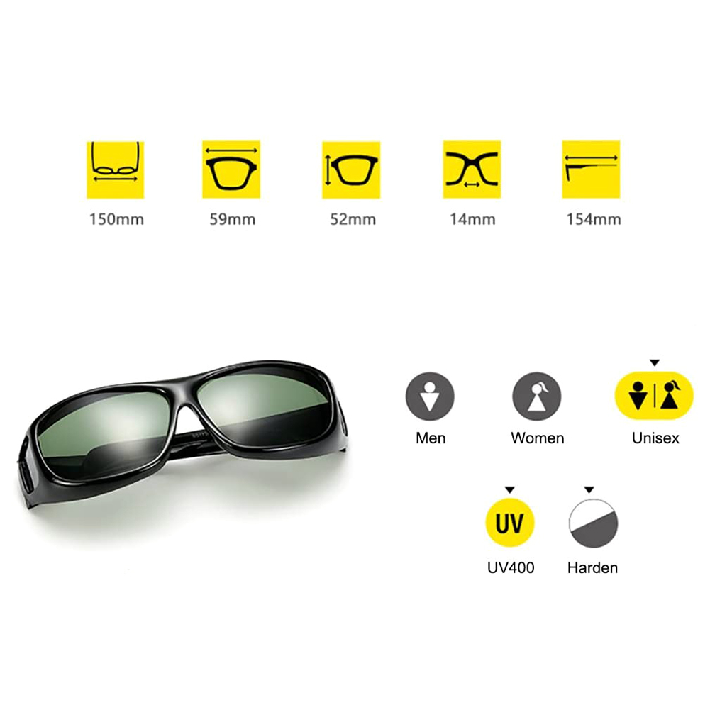 DTOWER Fit Over Prescription Glasses Wrap Arounds Sunglasses for