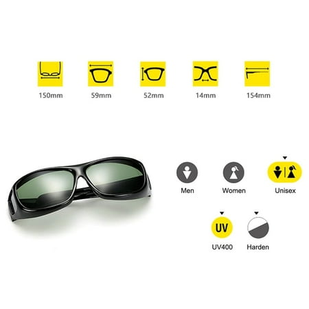Image of 1111Fourone Fit Over Prescription Glasses Wrap Arounds Sunglasses for Driving Protection