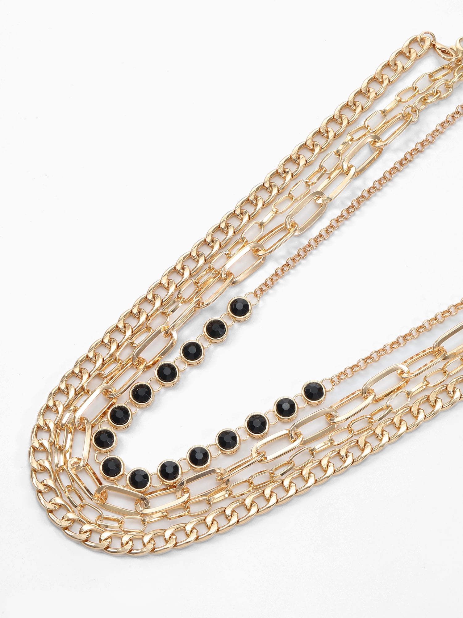 Time and Tru Glamorous Layered Necklace Set, Gold tone (4 Pieces)