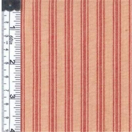 Textile Creations 586 Rustic Woven Fabric, Stripe Natural, Red, 15 yd.