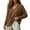 Brown, variant on TKKCS Womens Waffle Knit V Neck Long Sleeve Tops Loose Fit Soft Stretch Pullover Daily Casual Oversized Blouses Navy XL