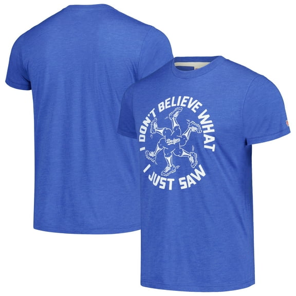Men's Homage Royal Los Angeles Dodgers Doodle Collection I Don't Believe What I Just Saw Tri-Blend T-Shirt