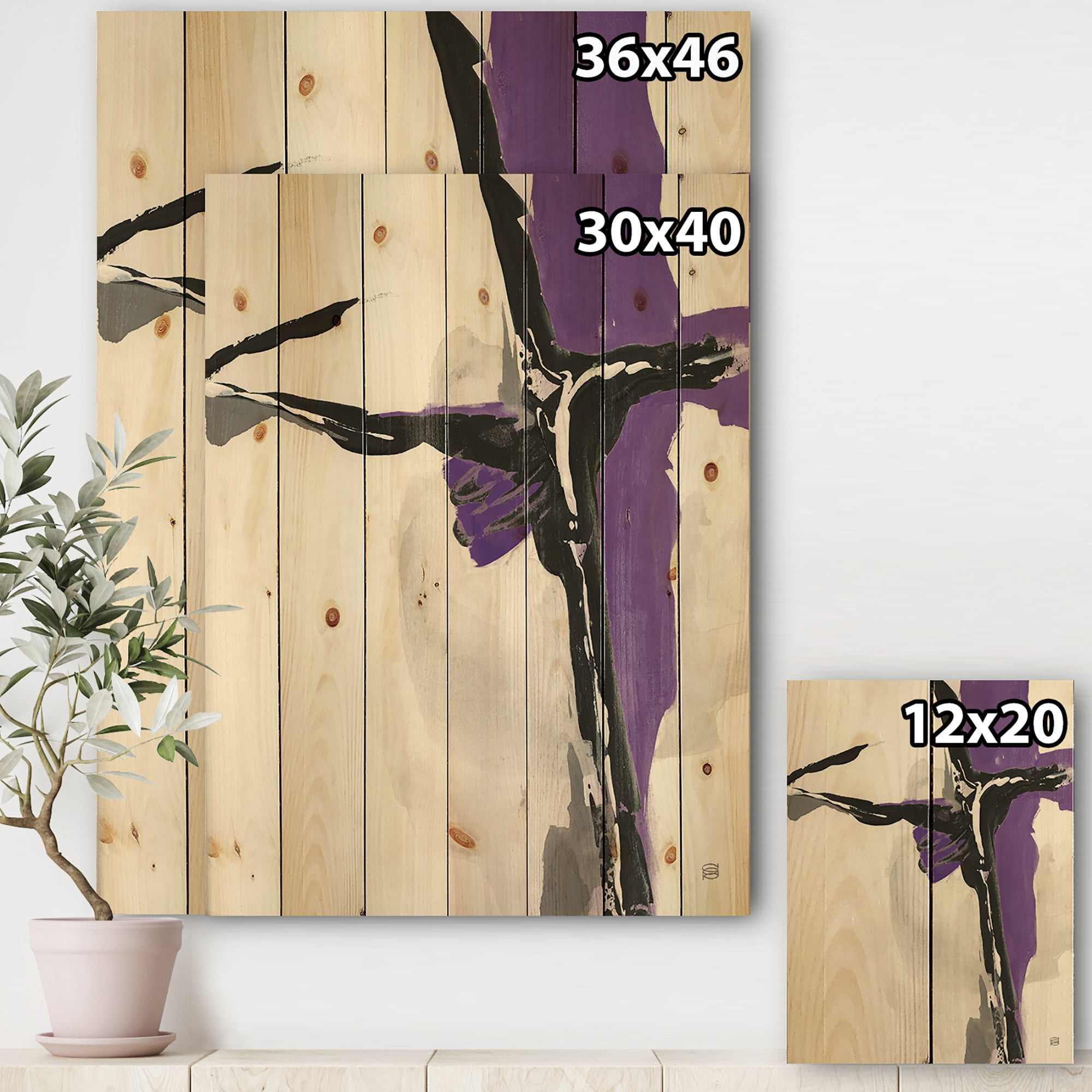 Designart 'Glam Cerulean I' Transitional Print on Natural Pine Wood