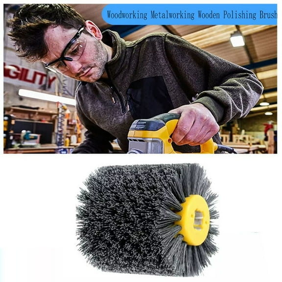 Nylon Abrasive Wire Drum Polishing Wheel Electric Brush for Woodworking Metalworking Wooden Polishing Brush 120Grit