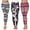 Black/Grey, Orange/Fuchsia, White/Coral/Black, variant on White Mark Women's 3 Pack of Printed Leggings