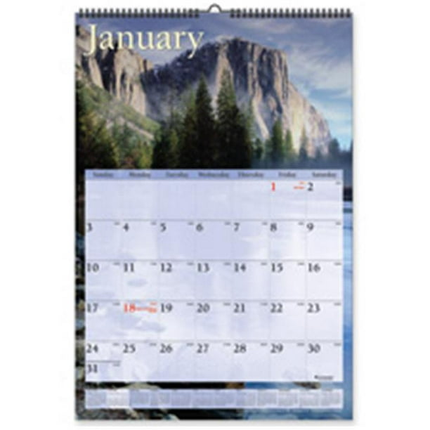 At-A-Glance AAGDMW20028 Calendrier Mural Mensuel Jan-Dec- Photos Panoramiques- 12in.x17