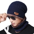 thumbnail image 1 of Conjunto de gorro y bufanda de invierno cálidos y suaves, gorro de punto con forma de calavera, gorro cálido para el cuello para hombres y mujeres, 1 of 6