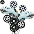 thumbnail image 2 of 4th Racing Birthday Decoration Racing foil balloon Race wheel Balloon 4th year old birthday party supplies, 2 of 10