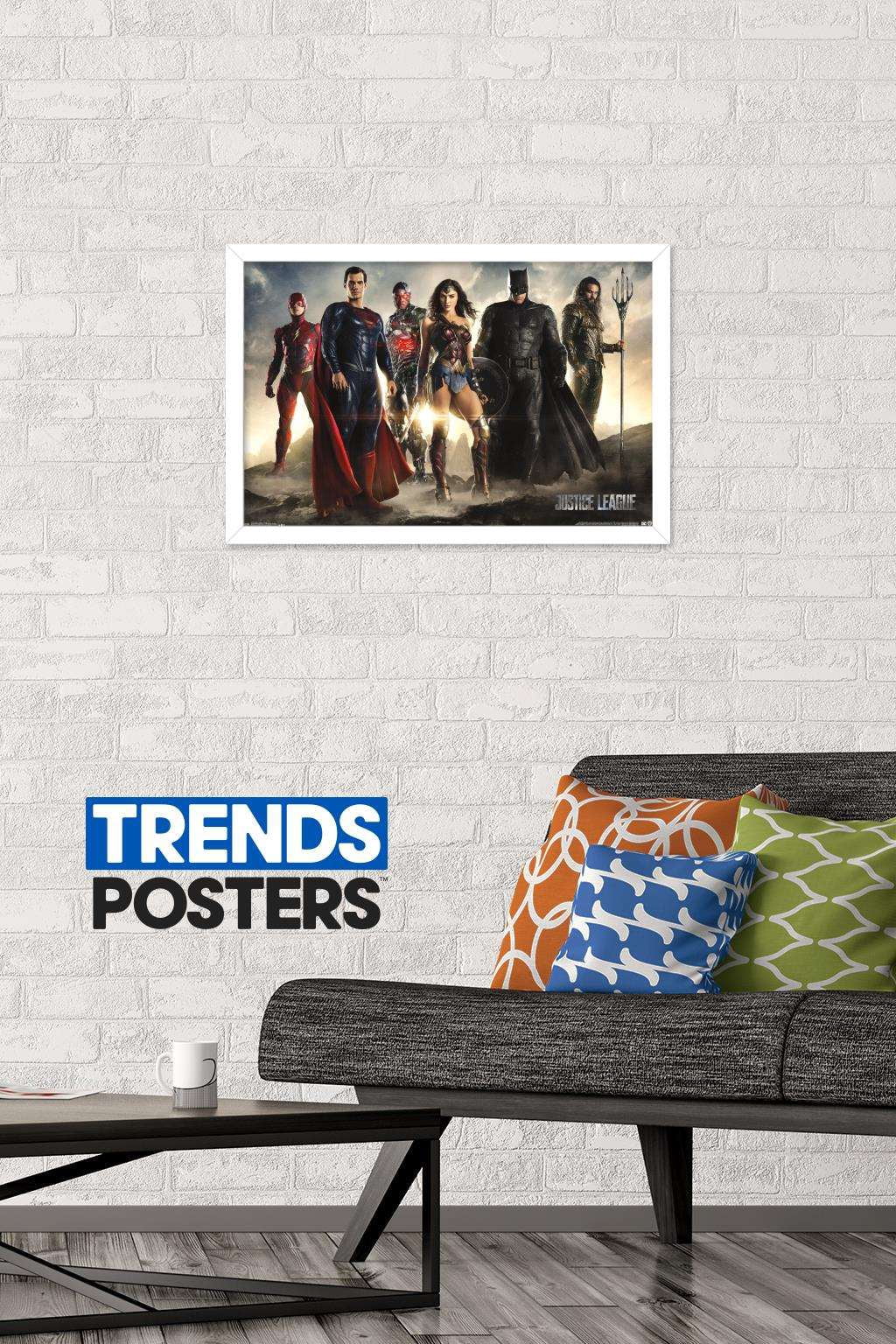 DC Comics Movie - Justice League - Group Wall Poster, 14.725" x 22.375", Framed