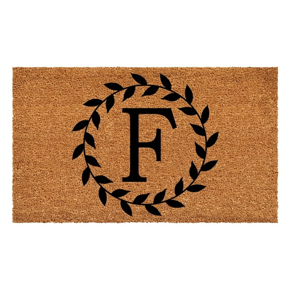 Laurel Wreath Doormat, 17" x 29" (Letter X)