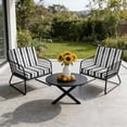 thumbnail image 6 of Outdoor Patio Cushion Covers 4 Pack Abstract Gray Black Stripes Patio Chair Cushion Covers with Ties and Zipper Watercolor Denim Waterproof Outdoor Seat Cushion Covers for Patio Furniture 20"x18", 6 of 9