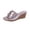 Purple, variant on Women Leather Slippers Thick Platform High Heel Wedges Slides Knotted Strap Beach Shoes Comfortable Peep Toe Slip on Sandal Purple