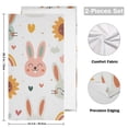 thumbnail image 2 of Cute Rabbit Sunflower Cloud Rainbow Heart Hand Towel Absorbent Bath Towels for Bathroom Sports Gym 28" x 14" Set of 2, 2 of 8