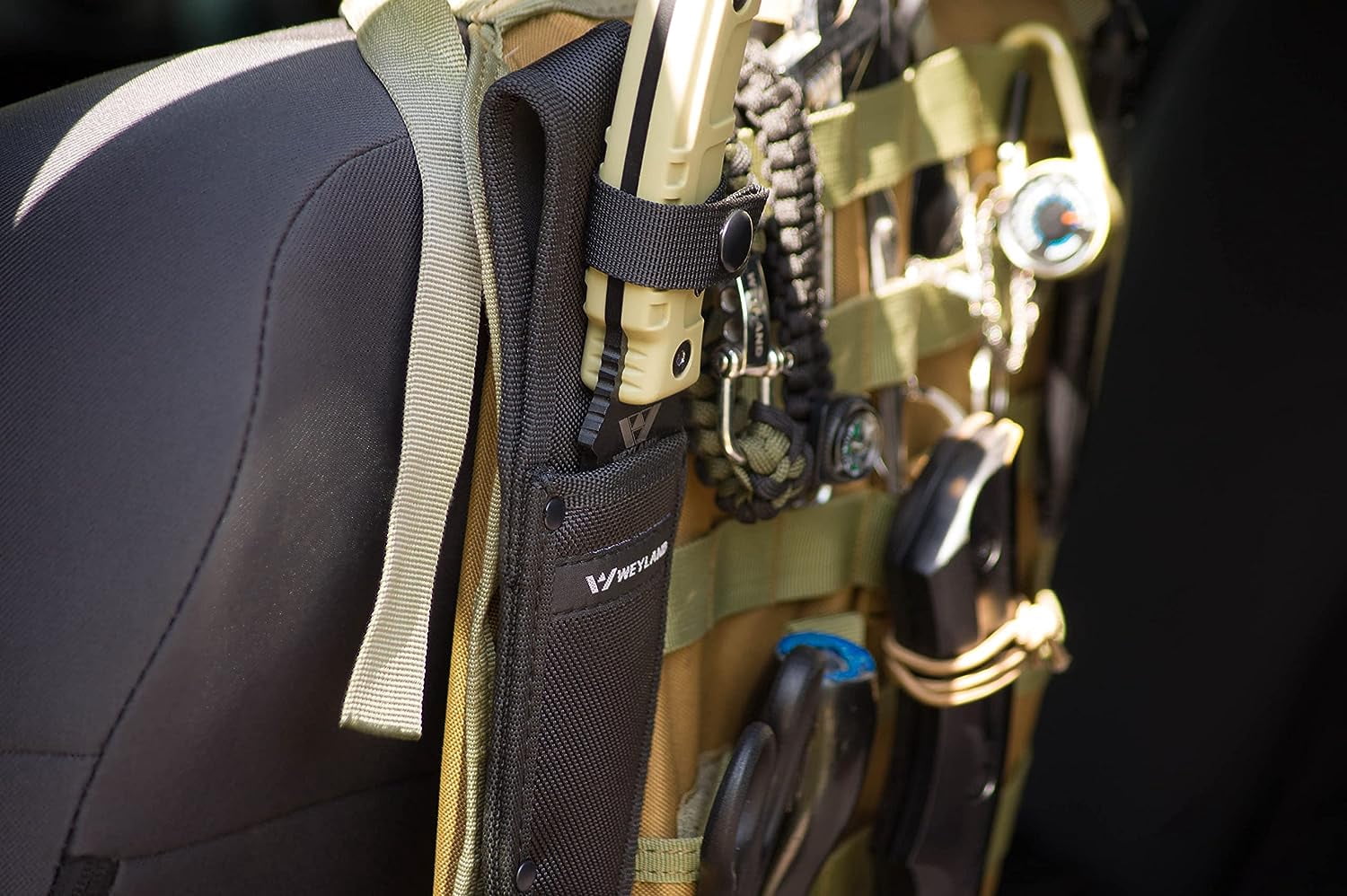 WEYLAND Outdoor Utility, Hunting, Hiking, and Camping Knife with MOLLE Sheath.