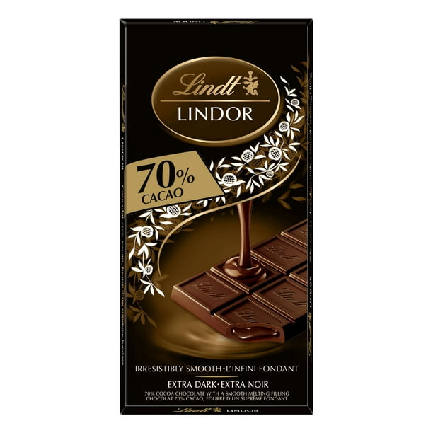 Chocolat noir LINDOR à 70 % de cacao de Lindt – Barre (100 g) Tablette/Barre 100g