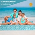 thumbnail image 7 of HOMERRY Geometric Floral Outdoor Rug Straw Plastic Area Rug for Balcony Pool RV Waterproof Reversible Carpet, Light Blue, 5'x 8', 7 of 7