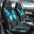 thumbnail image 4 of FOR U DESIGNS Butterfly Dreamcatcher Blue Print 2 Pieces Car Front Seat Cover Elastic Bucket Seat Cover Scratch-Resistant Universal Auto Front Seats Protector Fits for Vehicle SUV Sedan, 4 of 7
