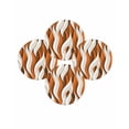 thumbnail image 7 of 13 Inch Round Placemats Set of 4, Burnt Orange White Moire Non Slip Heat Insulation PP Table Mats, Modern Abstract Art Washable Place Mats for Kitchen Dining Party Table Decor, 7 of 7