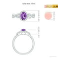 thumbnail image 5 of ANGARA Natural Oval Amethyst Twisted Vine Ring with Diamond Halo in 14K White Gold for Women (Size-7x5mm) | February Birthstone, Birthday, Anniversary, Jewelry Gift for Women | Natural Amethyst Ring, 5 of 10