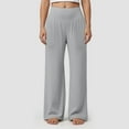 thumbnail image 2 of felwors Women's Casual Loose Wide Leg Cozy Pants Yoga Sweatpants Comfy High Waisted Sports Athletic Lounge Pants with Pockets Light Gray, M, 2 of 7