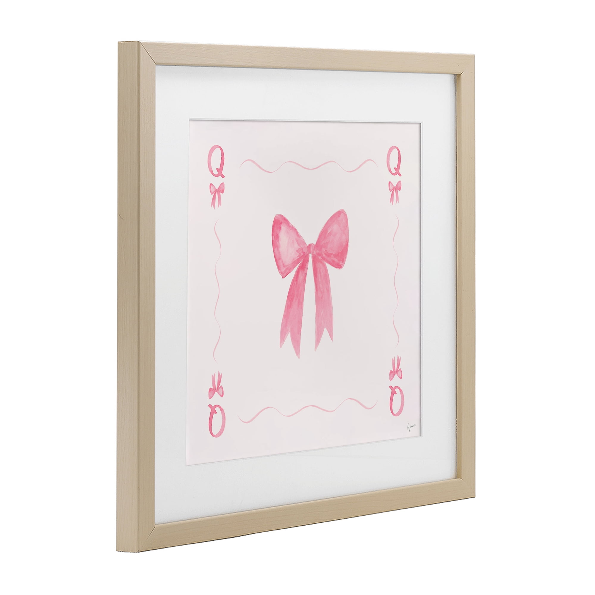 Stupell Industries Queen of Ribbons Card Birch Framed Print Under Glass, design by Lucille Price