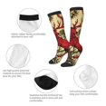 thumbnail image 3 of Naloa Mythical Red Stag Illustration Knee Socks, High Socks Long Stretchy Sock Women Knee High Stocking, Long Socks for Women, 3 of 6