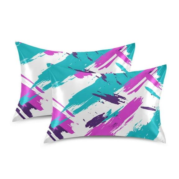 Yayeee Pillowcase Standard Size Set of 2 Satin Wrinkle Resistant Pillow Case, Abstract Drawing