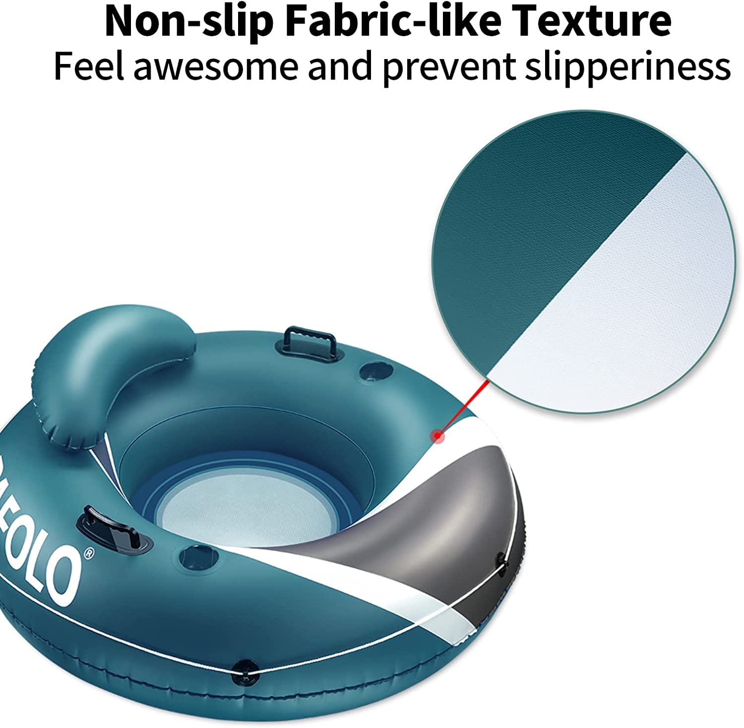 PAFOLO Pool Float Adult, River Tubes for Floating Heavy Duty, River Floats  with Mesh Bottom, 2 Cup Holders, 2 Heavy-Duty Handles, Headrest, 53
