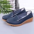 thumbnail image 5 of Miluxas Women's Comfortable Lightweight Leather Penny Loafers Slip-On Cute Business Casual Dress Shoes Work office Flats Everyday Walking Shoes Driving for Women Dark Blue 6.5(38), 5 of 8