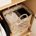 thumbnail image 4 of Floral Quilted Storage Basket with Handles, Foldable Fabric Laundry Basket Car Storage Organizer for Clothes Toys Sundries(D, One Size), 4 of 6