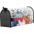 thumbnail image 2 of Fall Magnetic Mailbox Covers Standard Size 18x21 Inch, Thanksgiving Blue Orange Pumpkin Vintage Wood Grain Mailbox Wraps Mailbox Post Cover Seasonal Fall Harvest Mailbox Decor for Outside Garden Yard, 2 of 6