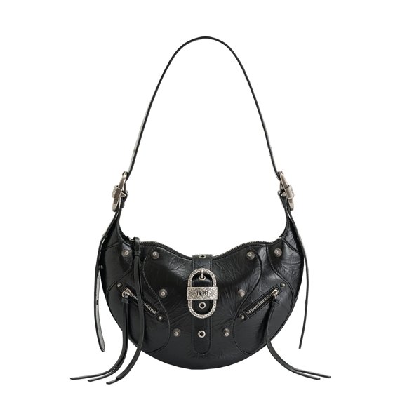 Bolso de hombro JW PEI Tessa de piel vegana negra aplastada para mujer