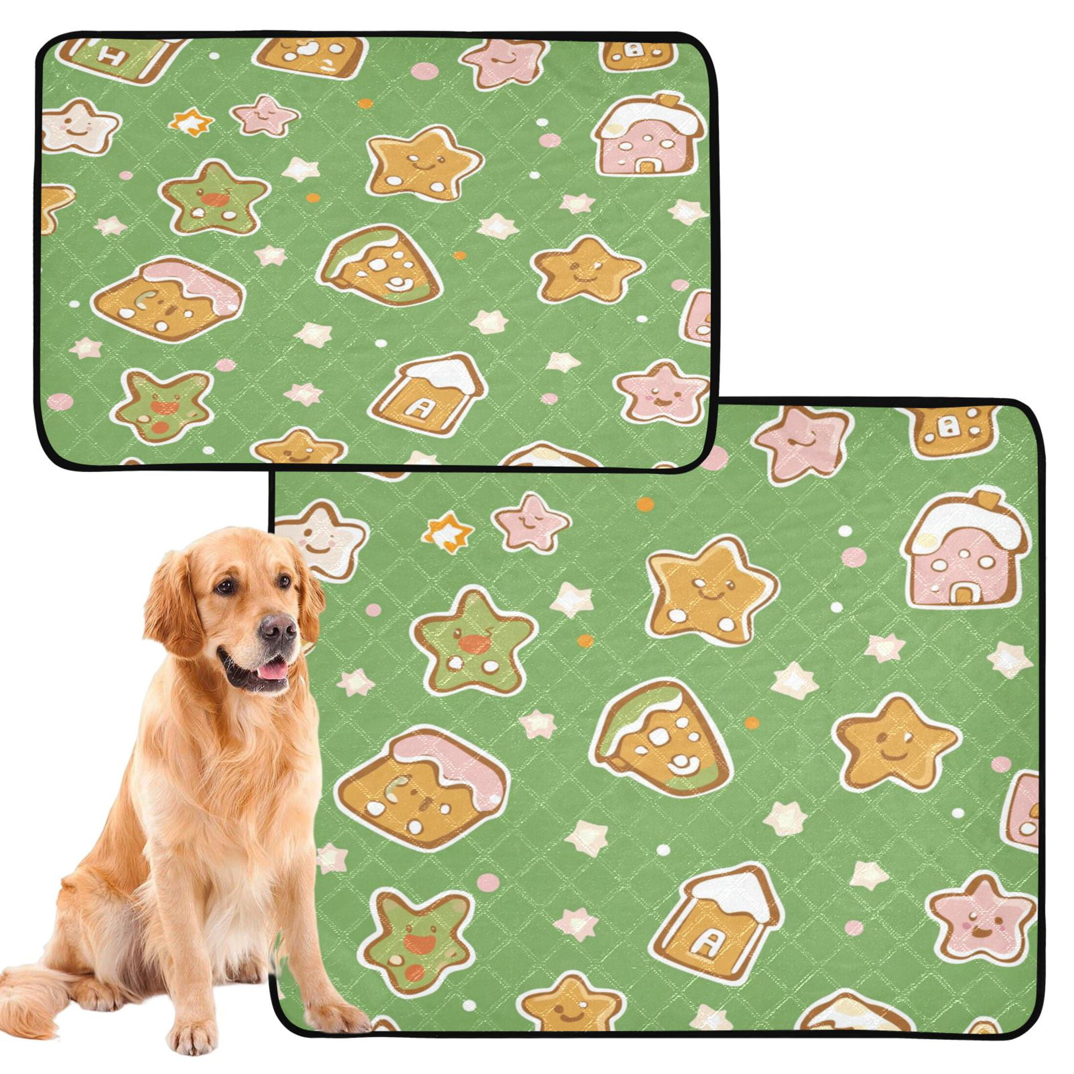 Qxltty Adorable Star House Grenn Pattern Cat litter Pads Pet Set of 3 Diaper Mats Center Anti-leakage Layer Absorbent Soft and Comfortable