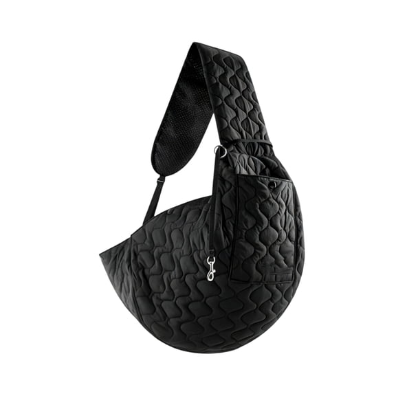 Moontgen Front Dog Sling Carrier for Small Dogs 7-13 Lbs Hands Free Pet Papoose Bag with Adjustable Strap Machine Washable for Cats Puppy Outdoor Travel (Black)