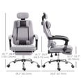 thumbnail image 2 of Ergonomic Light Grey Office Chair with Footrest & Lumbar Support - Executive Mesh Task Chair for Home or Office - Adjustable Height & Recline, 2 of 7