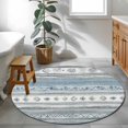 thumbnail image 3 of Round Rugs 4Ft, Blue Grey Round Area Rug Washable Indoor Throw Carpet, Modern Abstract Vintage Texture Soft Non Slip Circle Rug for Kitchen Nursery Room Home Decor Aesthetic, 3 of 8