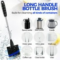 thumbnail image 2 of 5 Pack Bottle Brush Cleaner Set, 14" Long Handle Stainless Steel Bottle Cleaner Brush, 3 Straw Brushes, Bottle Cleaning Brush for Water Bottle, Cups, Baby Bottle, Straws Cleaner Black, 2 of 5
