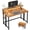 Rustic Brown, variant on Romorgniz Foldable Desk with LED Lights and Monitor Stand, 31.5"W Small Desk with Hooks for Small Spaces & Corner, Brown