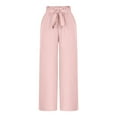 thumbnail image 6 of Posijego Womens Wide Leg Dress Pants Tie Knot Elastic High Waist Work Pants Business Casual Office Trousers, 6 of 7