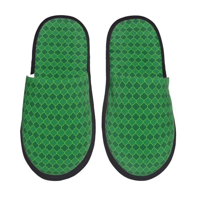 Balery Green St. Patrick’s day Pantuflas de Casa de Felpa Silenciosas con Diseño Estampado, Zapatillas Cómodas Antideslizantes de Algodón para Interior-Large