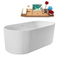 thumbnail image 3 of 67" Streamline G-53-232-GLD Soaking Glossy White Freestanding Tub and Tray With Internal Drain in Polished Gold, 3 of 6